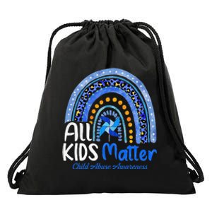 Child Abuse Awareness Messy Bun Child Abuse Prevention Month Drawstring Bag