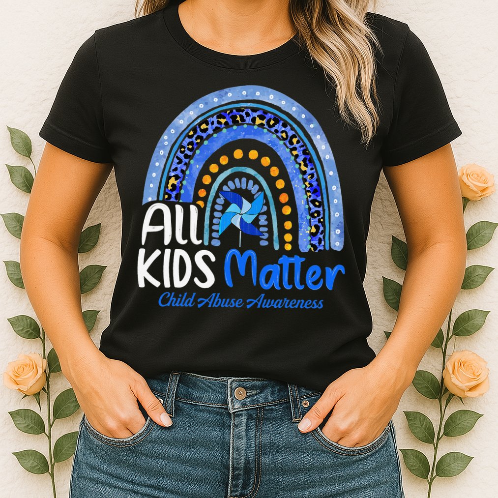 Child Abuse Awareness Messy Bun Child Abuse Prevention Month Womens T-Shirt