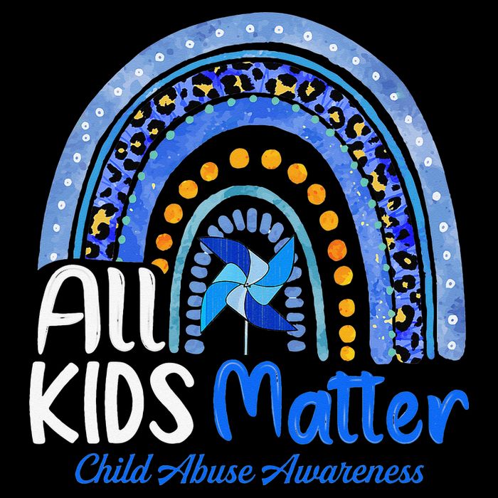Child Abuse Awareness Messy Bun Child Abuse Prevention Month Womens T-Shirt