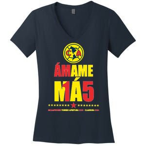 Club America Bicampeon Torneo Apertura 2023 Women's V-Neck T-Shirt