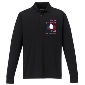 Cool American By Birth Maga By Choice 2024 Election Vote Performance Long Sleeve Polo