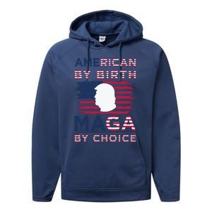 Cool American By Birth Maga By Choice 2024 Election Vote Performance Fleece Hoodie