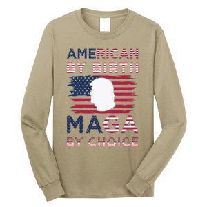 Cool American By Birth Maga By Choice 2024 Election Vote Long Sleeve Shirt