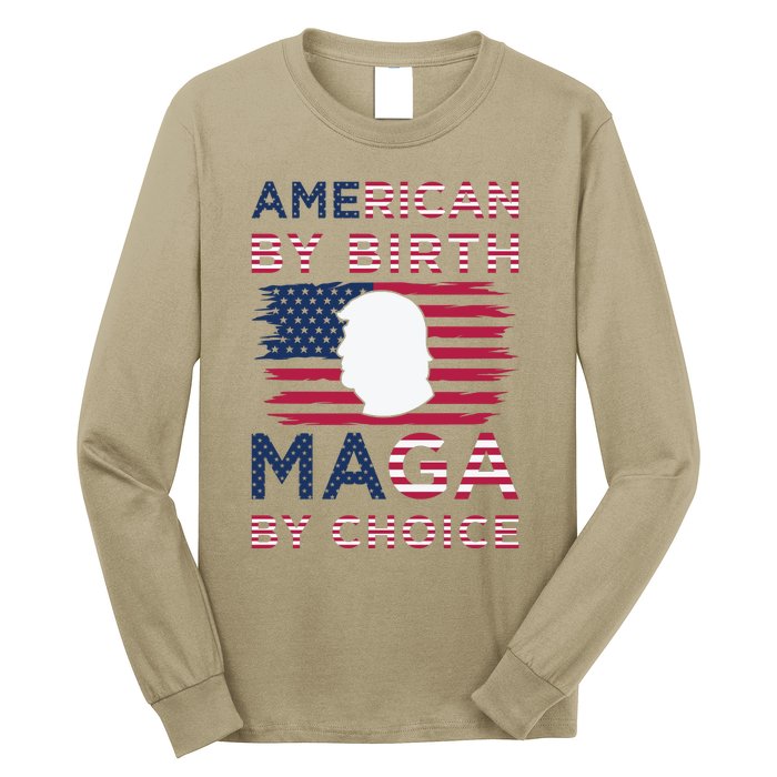 Cool American By Birth Maga By Choice 2024 Election Vote Long Sleeve Shirt