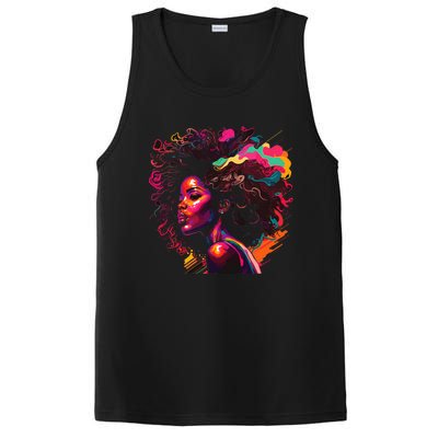 Colorful Art Black Queen Afro Melanin Dripping Junenth PosiCharge Competitor Tank