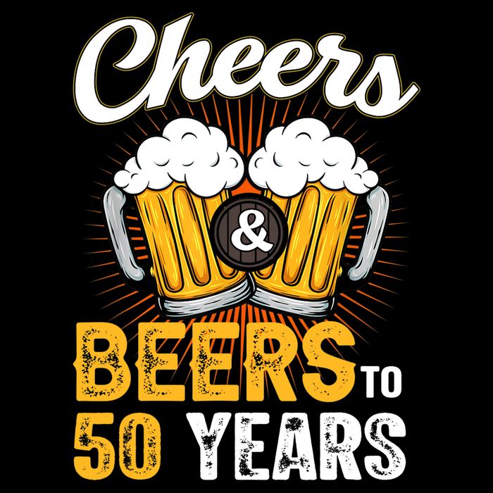 Cheers And Beers To 50 Years Happy Birthday Flexfit Unipanel Trucker Cap
