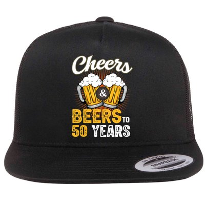 Cheers And Beers To 50 Years Happy Birthday Flatbill Hat