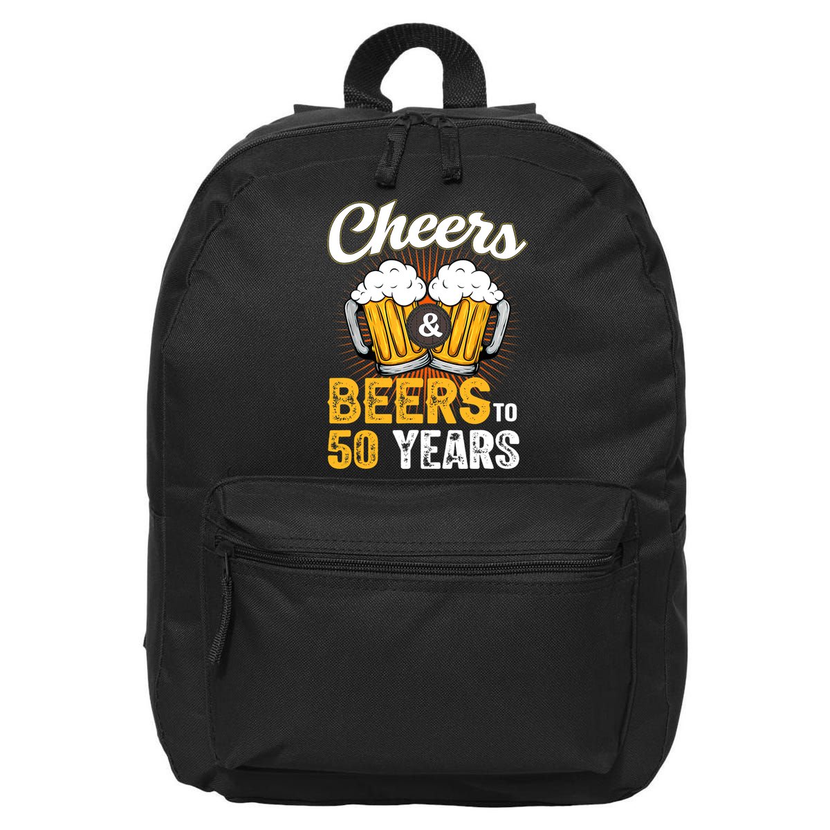 Cheers And Beers To 50 Years Happy Birthday 16 in Basic Backpack