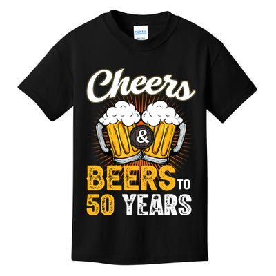 Cheers And Beers To 50 Years Happy Birthday Kids T-Shirt