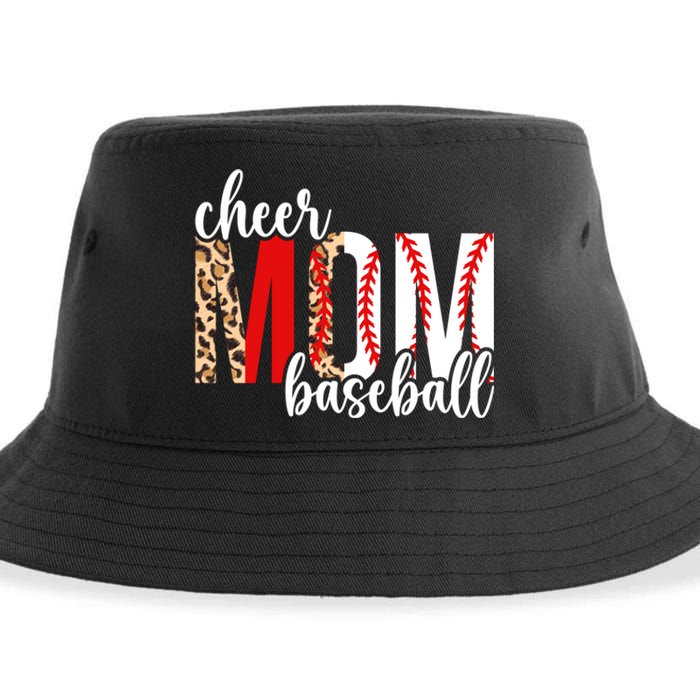 Cheer And Baseball Mom Leopard Baseball & Cheerleading Mom Cute Gift Sustainable Bucket Hat