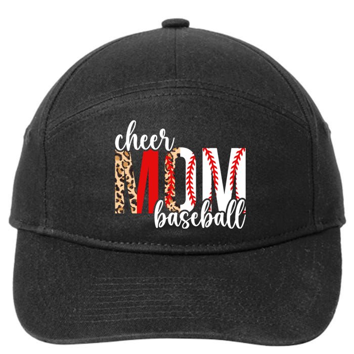 Cheer And Baseball Mom Leopard Baseball & Cheerleading Mom Cute Gift 7-Panel Snapback Hat