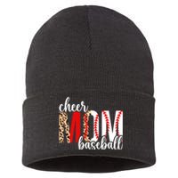 Cheer And Baseball Mom Leopard Baseball & Cheerleading Mom Cute Gift Sustainable Knit Beanie