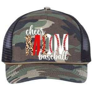 Cheer And Baseball Mom Leopard Baseball & Cheerleading Mom Cute Gift Retro Rope Trucker Hat Cap