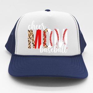 Cheer And Baseball Mom Leopard Baseball & Cheerleading Mom Cute Gift Trucker Hat