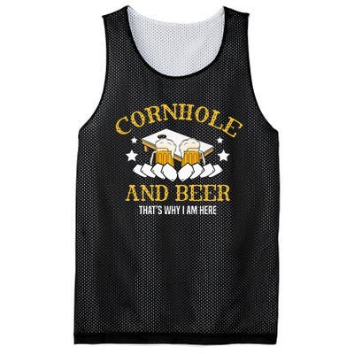 Cornhole And Beer Thats Why I Am Here For A Cornhole Player Mesh Reversible Basketball Jersey Tank