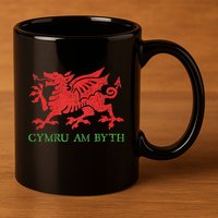 Cymru Am Byth Welsh Rugby Dragon Wales Player Pride Gifts 11oz C Handle Ceramic Mug