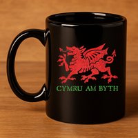 Cymru Am Byth Welsh Rugby Dragon Wales Player Pride Gifts 11oz C Handle Ceramic Mug