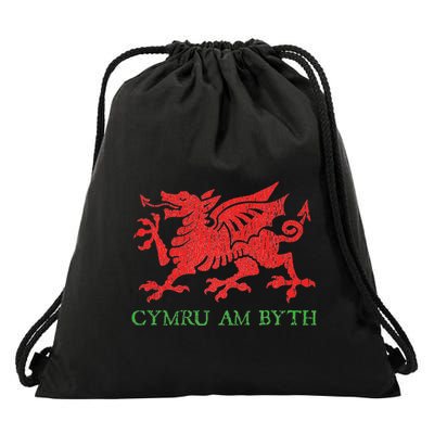 Cymru Am Byth Welsh Rugby Dragon Wales Player Pride Gifts Drawstring Bag