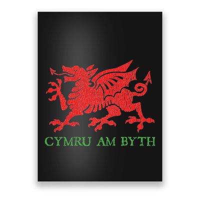 Cymru Am Byth Welsh Rugby Dragon Wales Player Pride Gifts Poster
