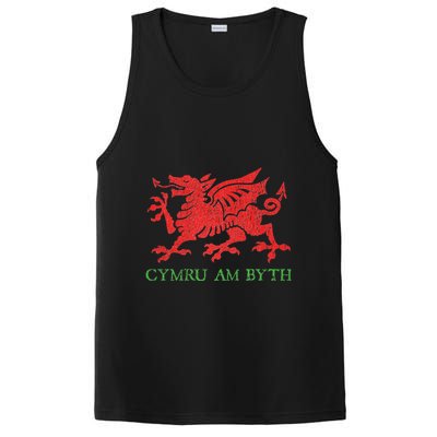Cymru Am Byth Welsh Rugby Dragon Wales Player Pride Gifts PosiCharge Competitor Tank
