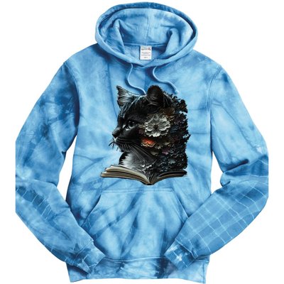 Cat Art Book Cat Motif Flowers Cat Tie Dye Hoodie