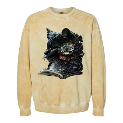 Cat Art Book Cat Motif Flowers Cat Colorblast Crewneck Sweatshirt