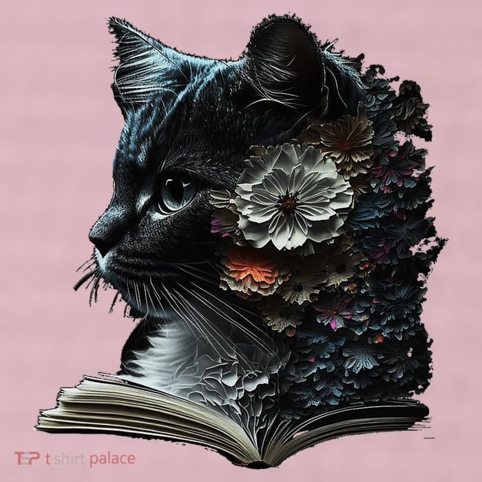 Cat Art Book Cat Motif Flowers Cat 25L Jumbo Tote