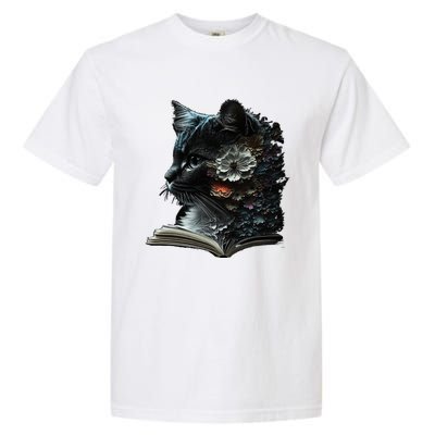 Cat Art Book Cat Motif Flowers Cat Garment-Dyed Heavyweight T-Shirt