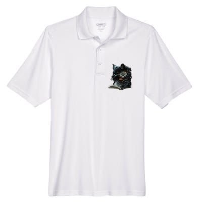 Cat Art Book Cat Motif Flowers Cat Men's Origin Performance Pique Polo