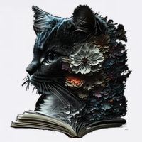Cat Art Book Cat Motif Flowers Cat Cooling Performance Crew T-Shirt