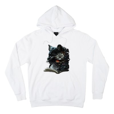 Cat Art Book Cat Motif Flowers Cat Hoodie