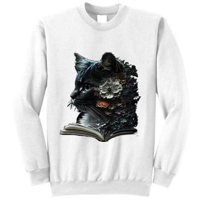 Cat Art Book Cat Motif Flowers Cat Sweatshirt