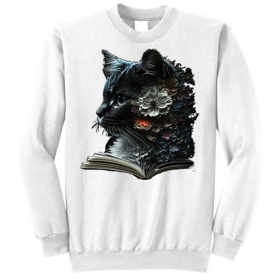 Cat Art Book Cat Motif Flowers Cat Sweatshirt