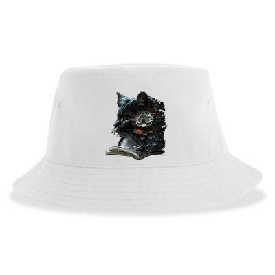 Cat Art Book Cat Motif Flowers Cat Sustainable Bucket Hat