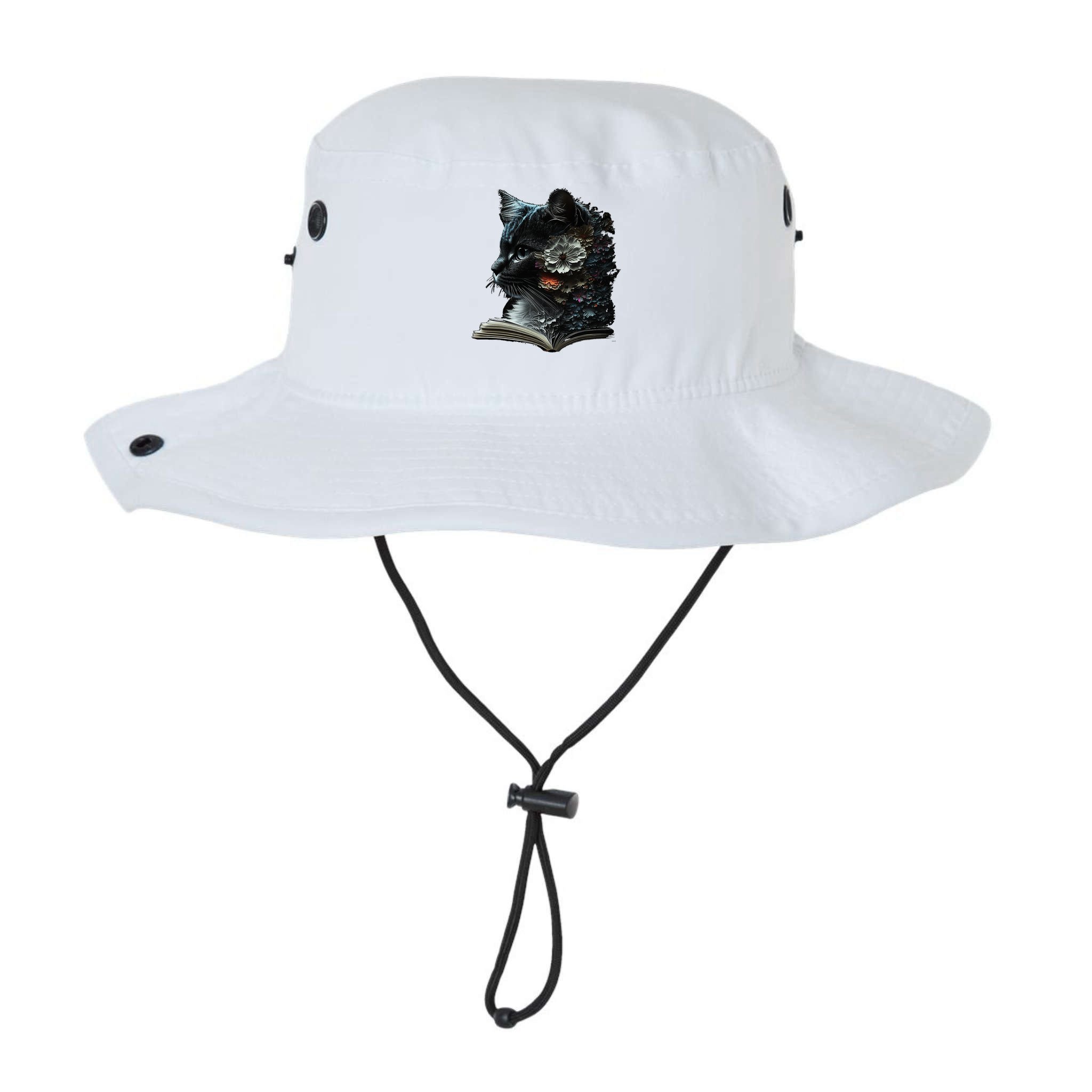 Cat Art Book Cat Motif Flowers Cat Bucket Hat