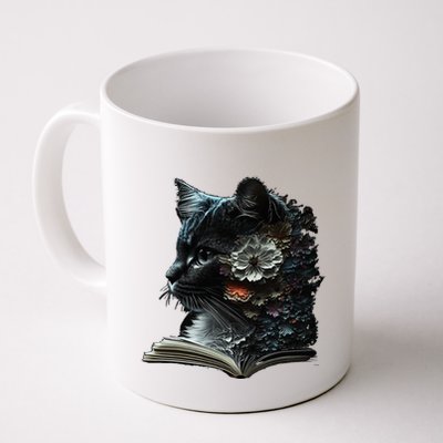 Cat Art Book Cat Motif Flowers Cat Mug