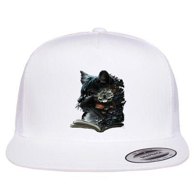 Cat Art Book Cat Motif Flowers Cat Flatbill Hat