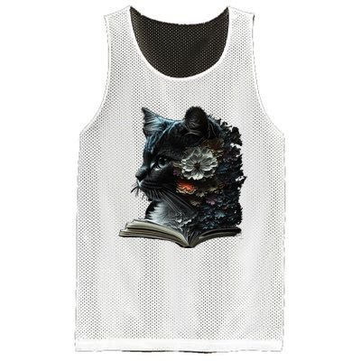 Cat Art Book Cat Motif Flowers Cat Mesh Reversible Basketball Jersey Tank