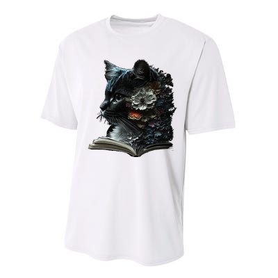 Cat Art Book Cat Motif Flowers Cat Performance Sprint T-Shirt