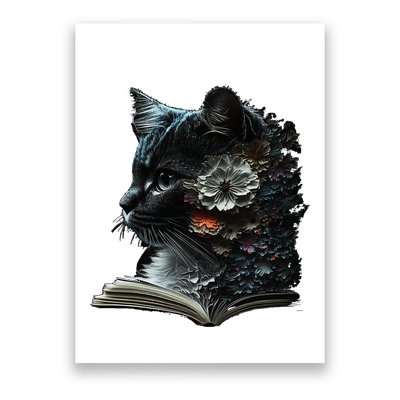 Cat Art Book Cat Motif Flowers Cat Poster