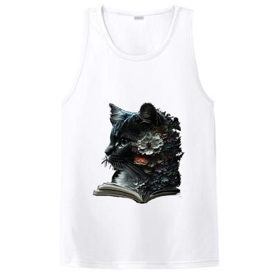 Cat Art Book Cat Motif Flowers Cat PosiCharge Competitor Tank
