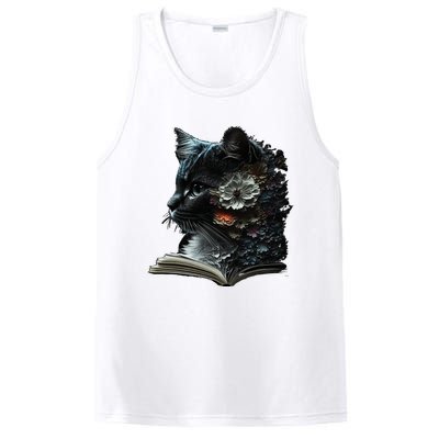 Cat Art Book Cat Motif Flowers Cat PosiCharge Competitor Tank