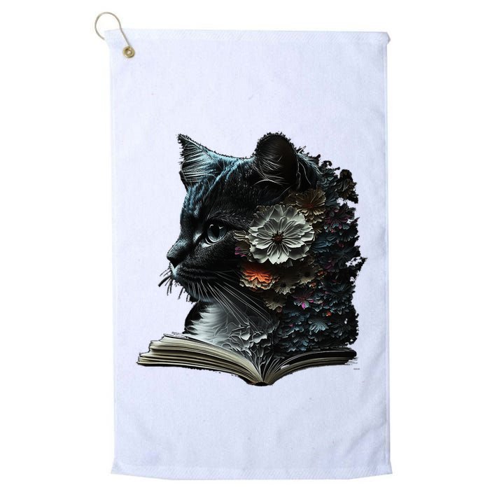 Cat Art Book Cat Motif Flowers Cat Golf Towel