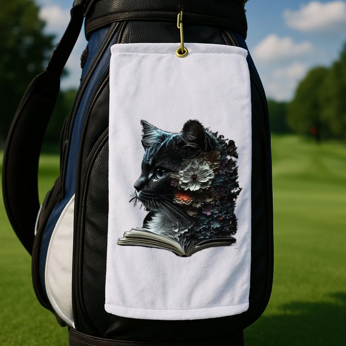 Cat Art Book Cat Motif Flowers Cat Golf Towel