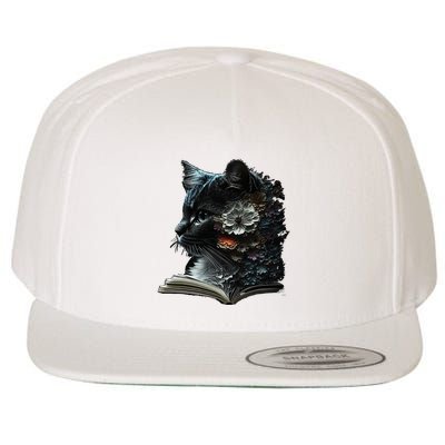 Cat Art Book Cat Motif Flowers Cat Wool Snapback Cap