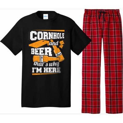 Cornhole And Beer That's Why I'm Here Funny Cornhole Pajama Set