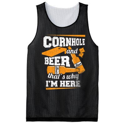 Cornhole And Beer That's Why I'm Here Funny Cornhole Mesh Reversible Basketball Jersey Tank