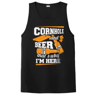 Cornhole And Beer That's Why I'm Here Funny Cornhole PosiCharge Competitor Tank