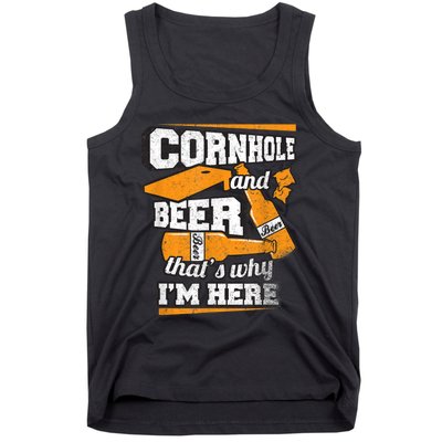 Cornhole And Beer That's Why I'm Here Funny Cornhole Tank Top