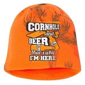 Cornhole And Beer That's Why I'm Here Funny Cornhole Kati - Camo Knit Beanie